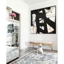 Abstract Acrylic Painting On Canvas Original Large Rectangular Abstract Painting On Canvas Black White wall art  Minimalist Painting Art Oil