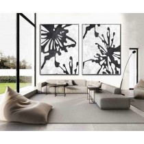 Set Of 2 Extra Large Contemporary Art, Acrylic Modern Wall Art On Canvas, Minimalist Canvas Art, Abstract Flowers