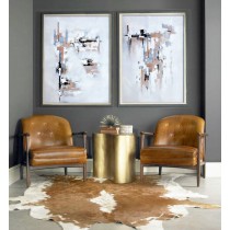 Set Of 2 Large Contemporary Painting, Abstract Canvas Art, Original Artwork by Biao. Beige, black, gray, brown, etc.