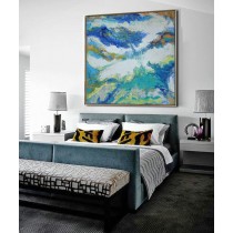 Abstract Oil Painting On CanvasLandscape Painting. IN STOCK, One-of-a-kind. 48"x48" - By Sambo.