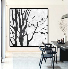 Large Abstract Painting Canvas Art, Landscape Painting On Canvas, Handmade Original Art Abstract Tree.