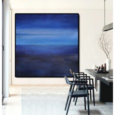 Large Abstract Painting Canvas Art, Landscape Painting On Canvas, Acrylic Painting Wall Art By Dao. Black Purple Blue