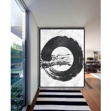 Extra Large Acrylic Painting On Canvas, Minimalist Painting Canvas Art, Black White Zen Painting, HAND PAINTED Original Art.