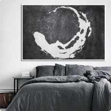 Handmade Original Painting, Large Abstract Acrylic Painting, Canvas Painting Black White Modern Art Minimalist Painting.