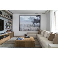 Large Abstract Landscape Oil Painting, Canvas Art. Handmade, Blue, brown, gray, etc. by Jackson