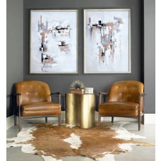 Set Of 2 Large Contemporary Painting, Abstract Canvas Art, Original Artwork by Biao. Beige, black, gray, brown, etc.
