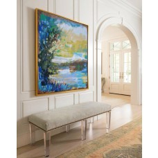 Large Abstract Landscape Oil Painting, Canvas Art. Handmade, blue, yellow, brown, etc. by Jackson
