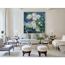 Abstract flower Oil Painting On Canvas, Original Art, Impressionist Landscape Painting 