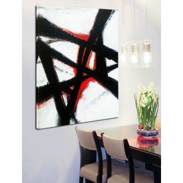 Abstract Wall art, Black and white Art, Abstract Painting, Large